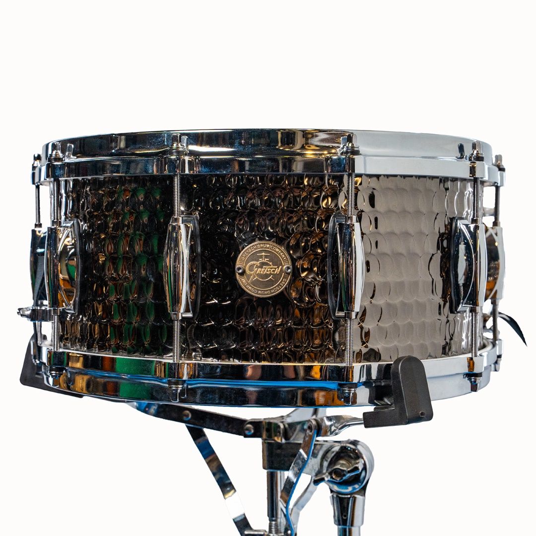Gretsch Hammered Black Steel Snare Drum 14x6.5