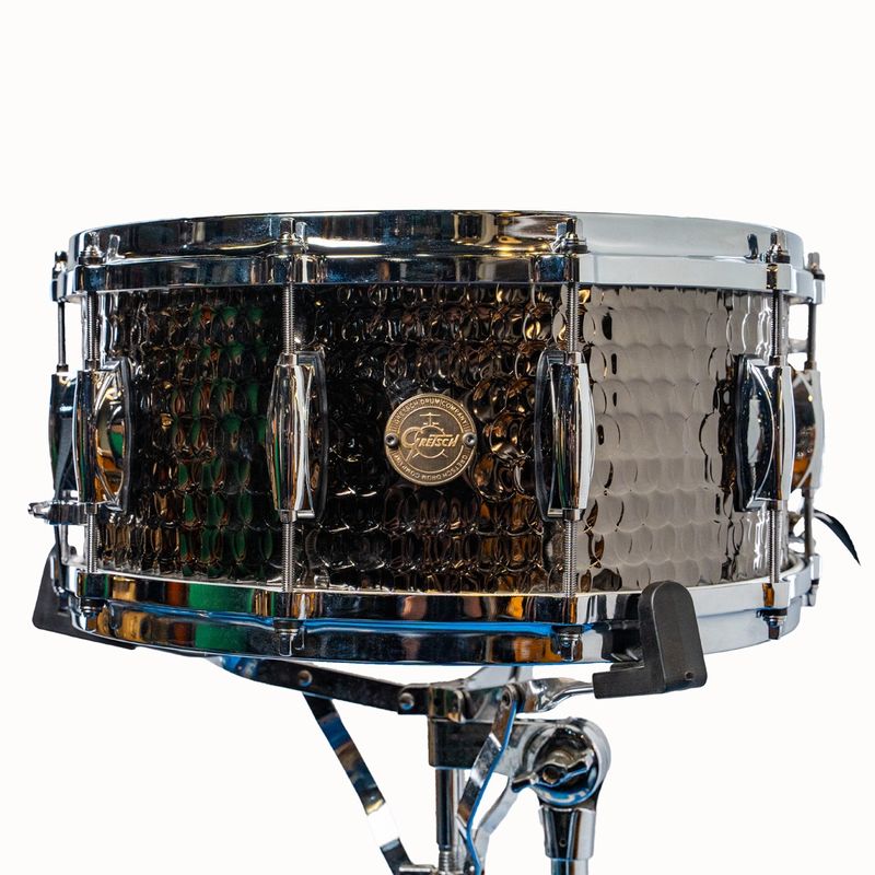 Gretsch Hammered Black Steel Snare Drum 14x6.5