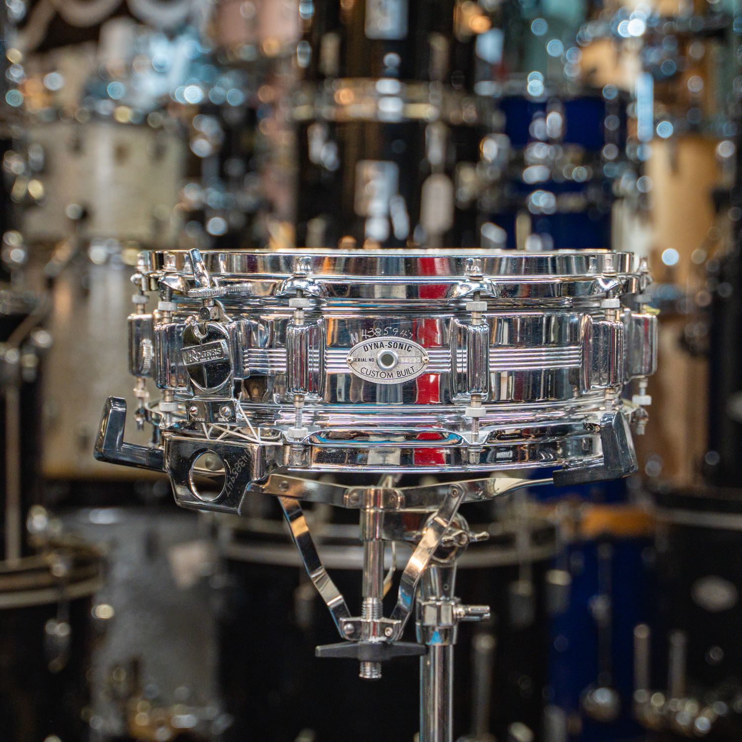 Vintage Rogers Dyna-Sonic Custom Built 14" × 5" Chrome Snare Drum – Serial #54120