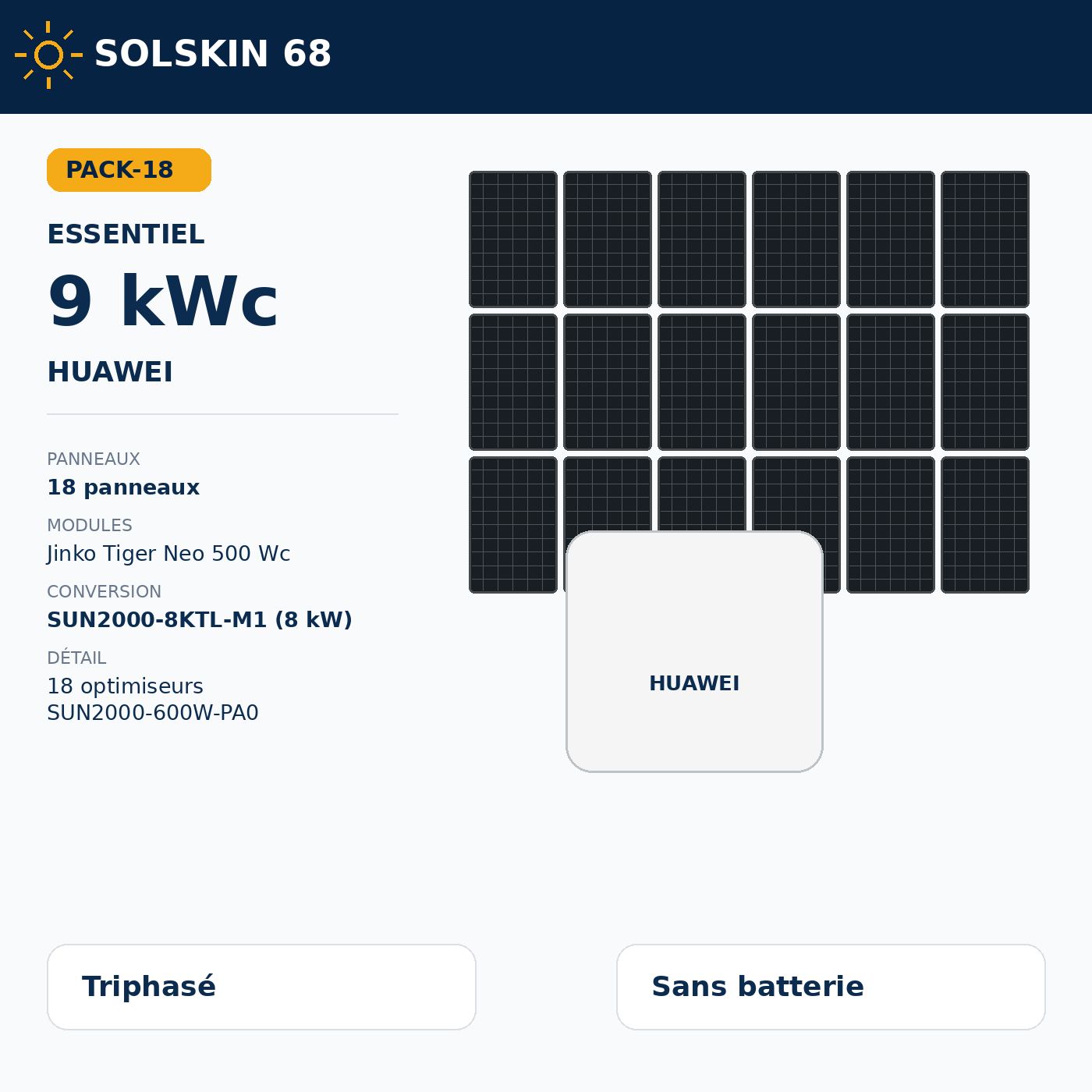 Pack Essentiel 9 kWc tri — Huawei Pack Essentiel 9 kWc tri — Huawei
