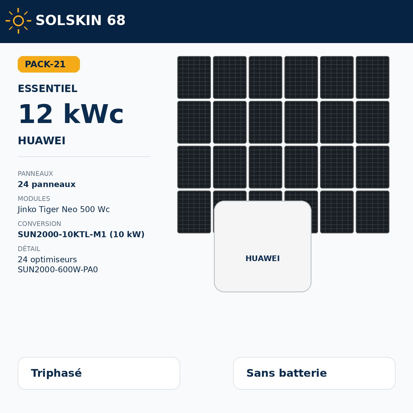 Pack Essentiel 12 kWc tri — Huawei Pack Essentiel 12 kWc tri — Huawei