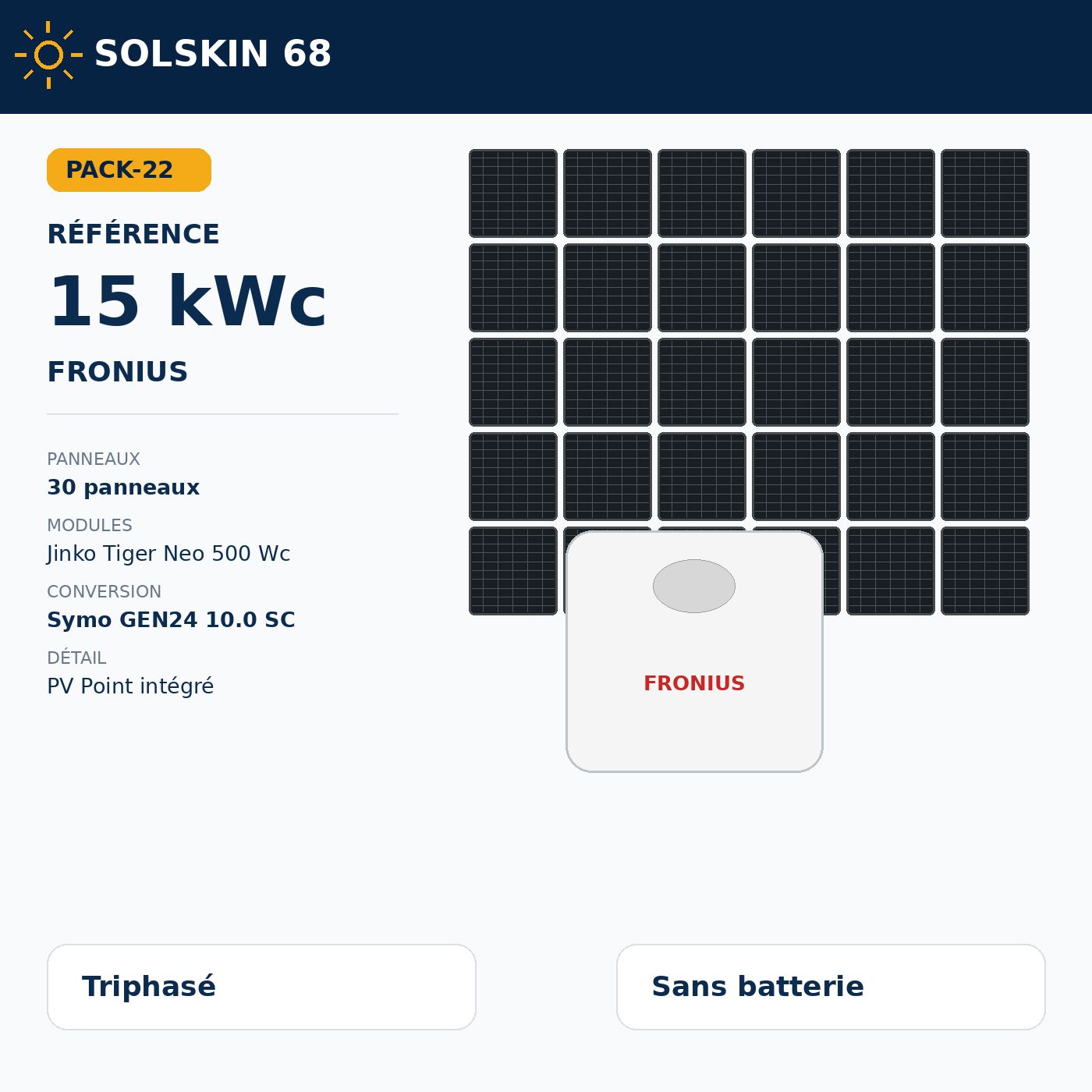 Pack Référence 15 kWc tri — Fronius Pack Référence 15 kWc tri — Fronius