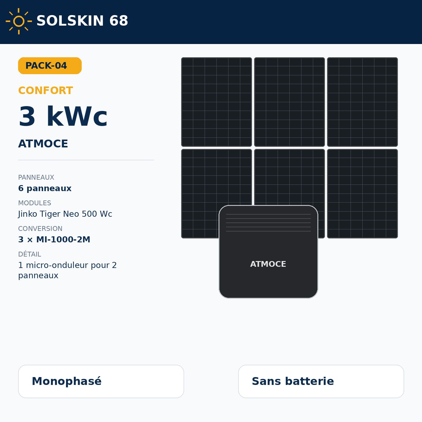 Pack Confort 3 kWc — Atmoce Pack Confort 3 kWc — Atmoce