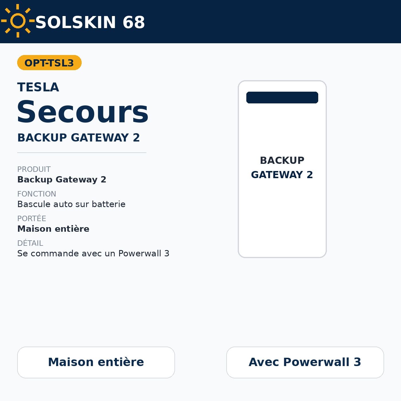 Secours maison entière — Tesla Backup Gateway 2 Secours maison entière — Tesla Backup Gateway 2