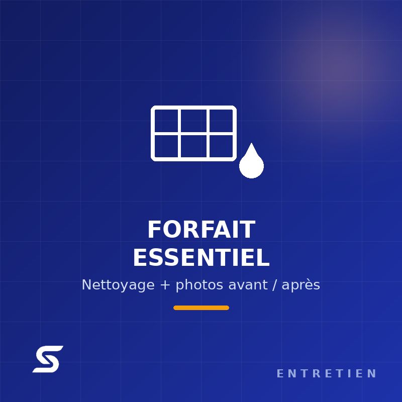 Forfait Entretien solaire ESSENTIEL — jusqu'à 10 panneaux Forfait Entretien solaire ESSENTIEL — jusqu'à 10 panneaux