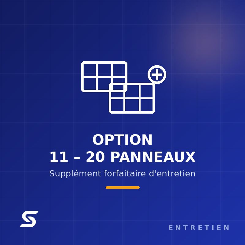 Option entretien — installation de 11 à 20 panneaux Option entretien — installation de 11 à 20 panneaux