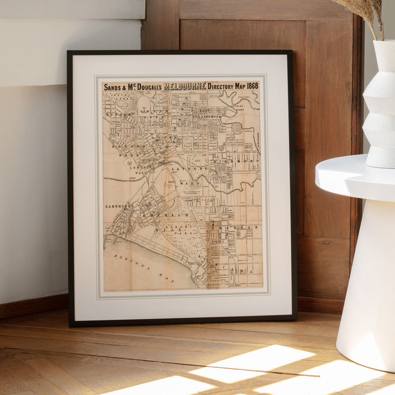 Historical 1868 Melbourne Directory Map