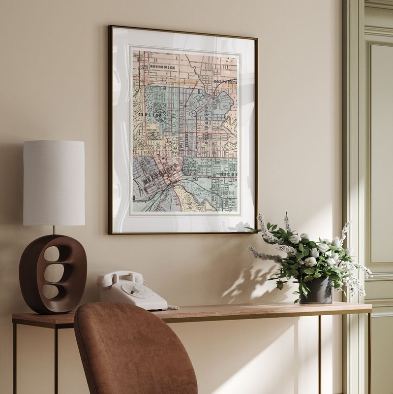 Historical 1887 Melbourne Map