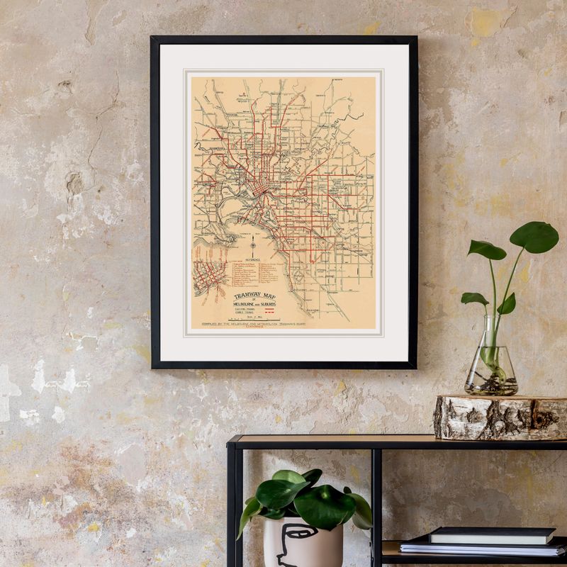 Historical Melbourne Electric &amp; Cable Tramway Map