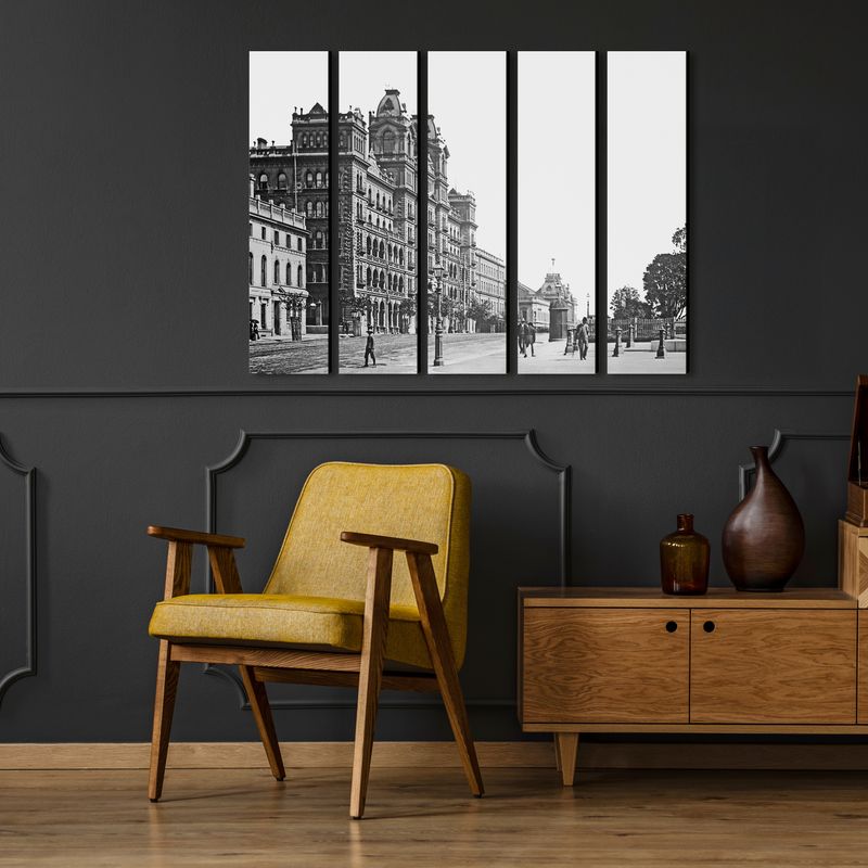 Windsor Hotel (black &amp; white) wall art - 5 panels