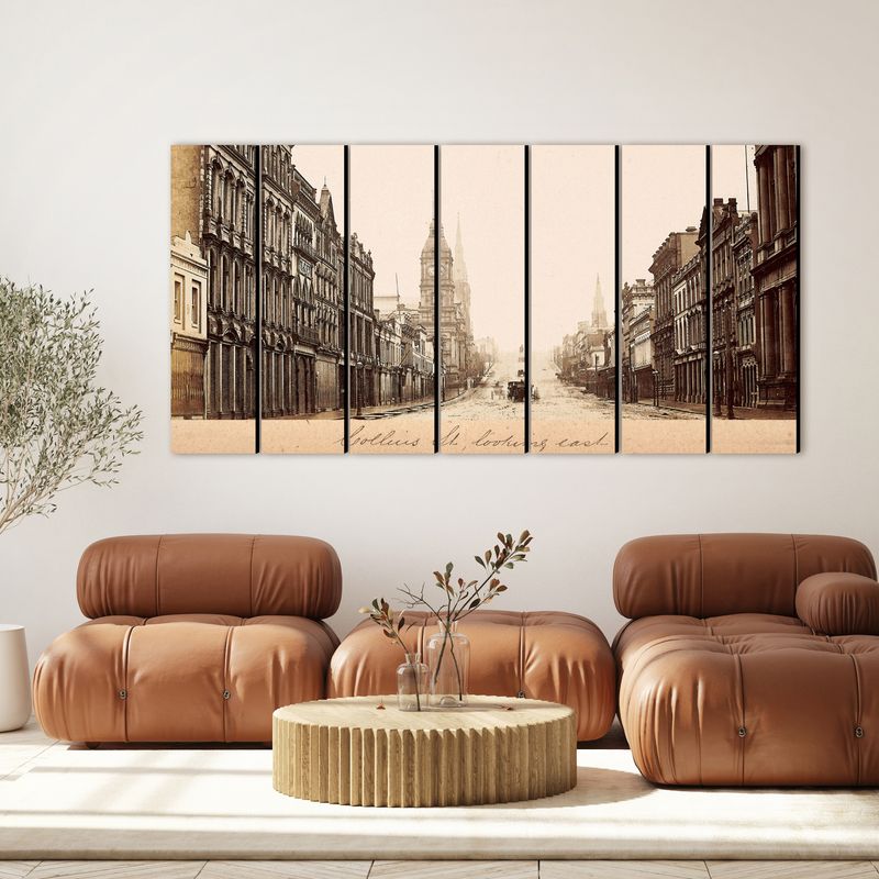 Collins Street 7 (sepia) wall art - 7 panels