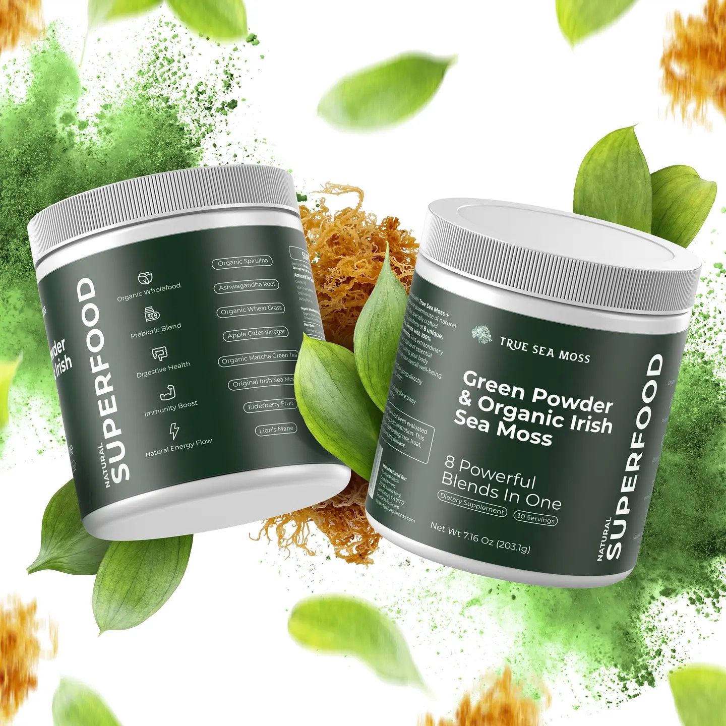 True Sea Moss Green Powder &amp; Organic Irish Sea Moss