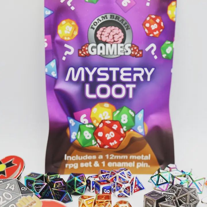 Epic Mystery Loot: Mini Metal Rpg Set + Enamel Pin