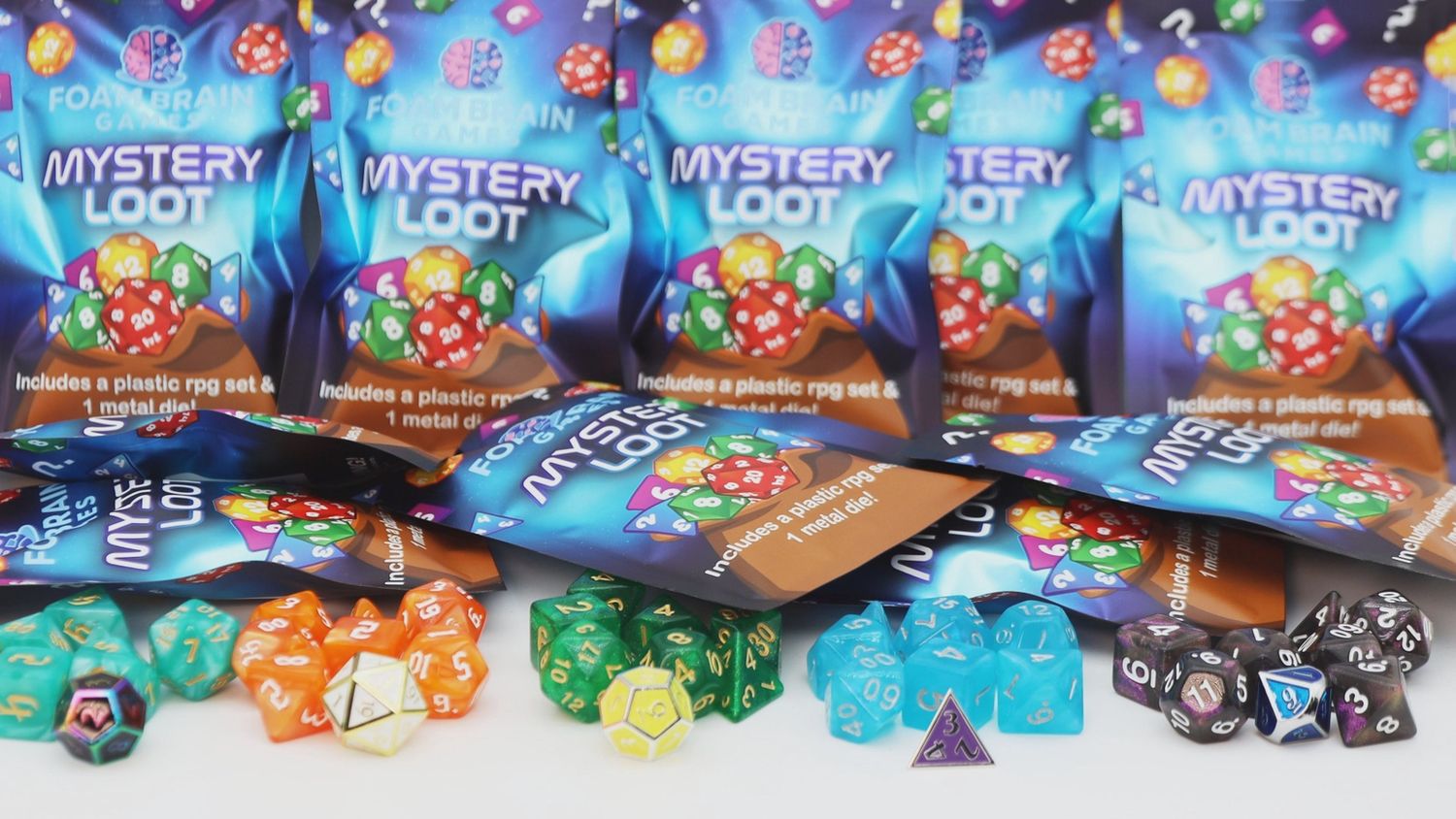 Mystery Loot: Plastic Rpg Dice Set &amp; Bonus Metal Die
