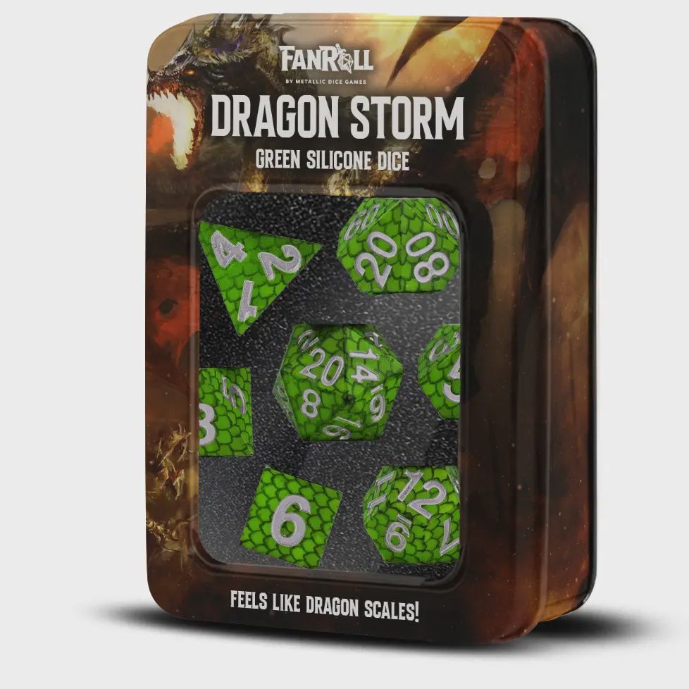 Dragon Storm Silicone Dice Set: Green Dragon Scales