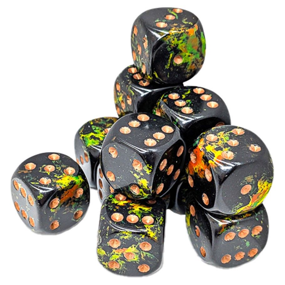 Chessex Brush Dice, Color: Deep Forest, Size: d6 Cube 16mm