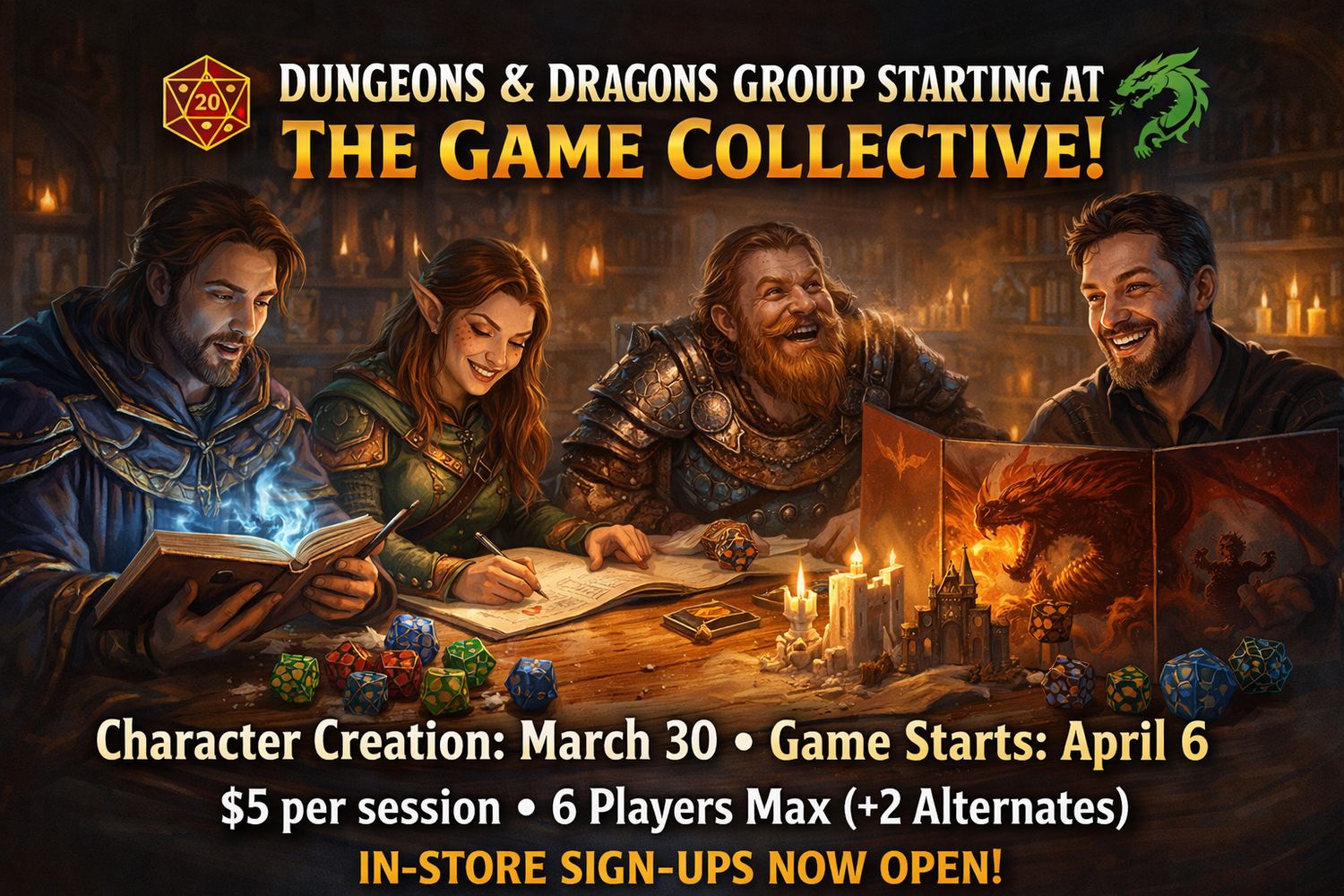 Dungeons &amp; Dragons Monday Group - Starting April 13, 2026 at 6PM