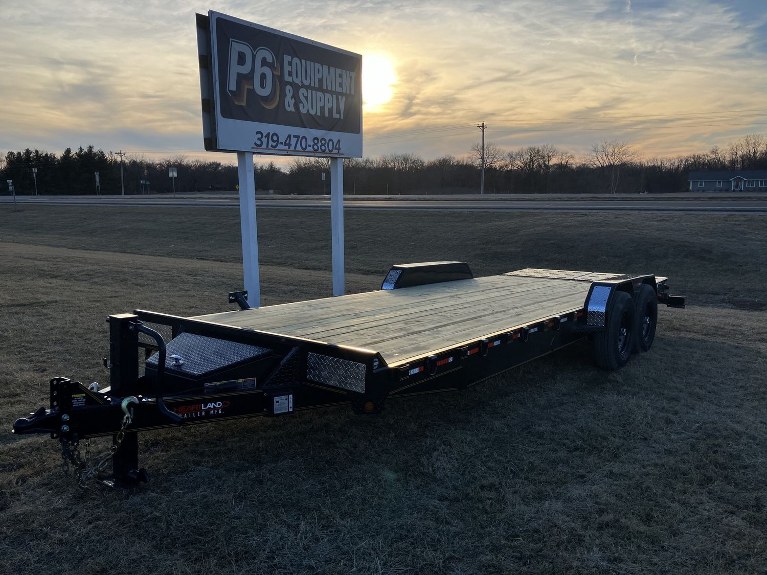 Heartland 22' Super Duty Flatbed Trailer W/ Tool Box &amp; Fold Over Ramps