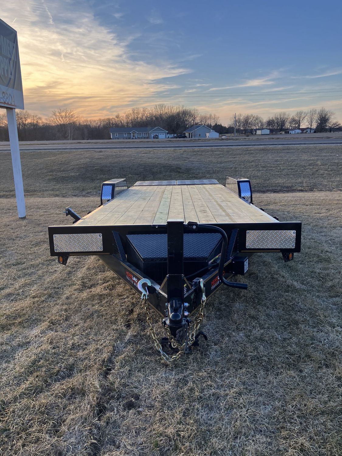 Heartland 22' Super Duty Flatbed Trailer W/ Tool Box &amp; Fold Over Ramps