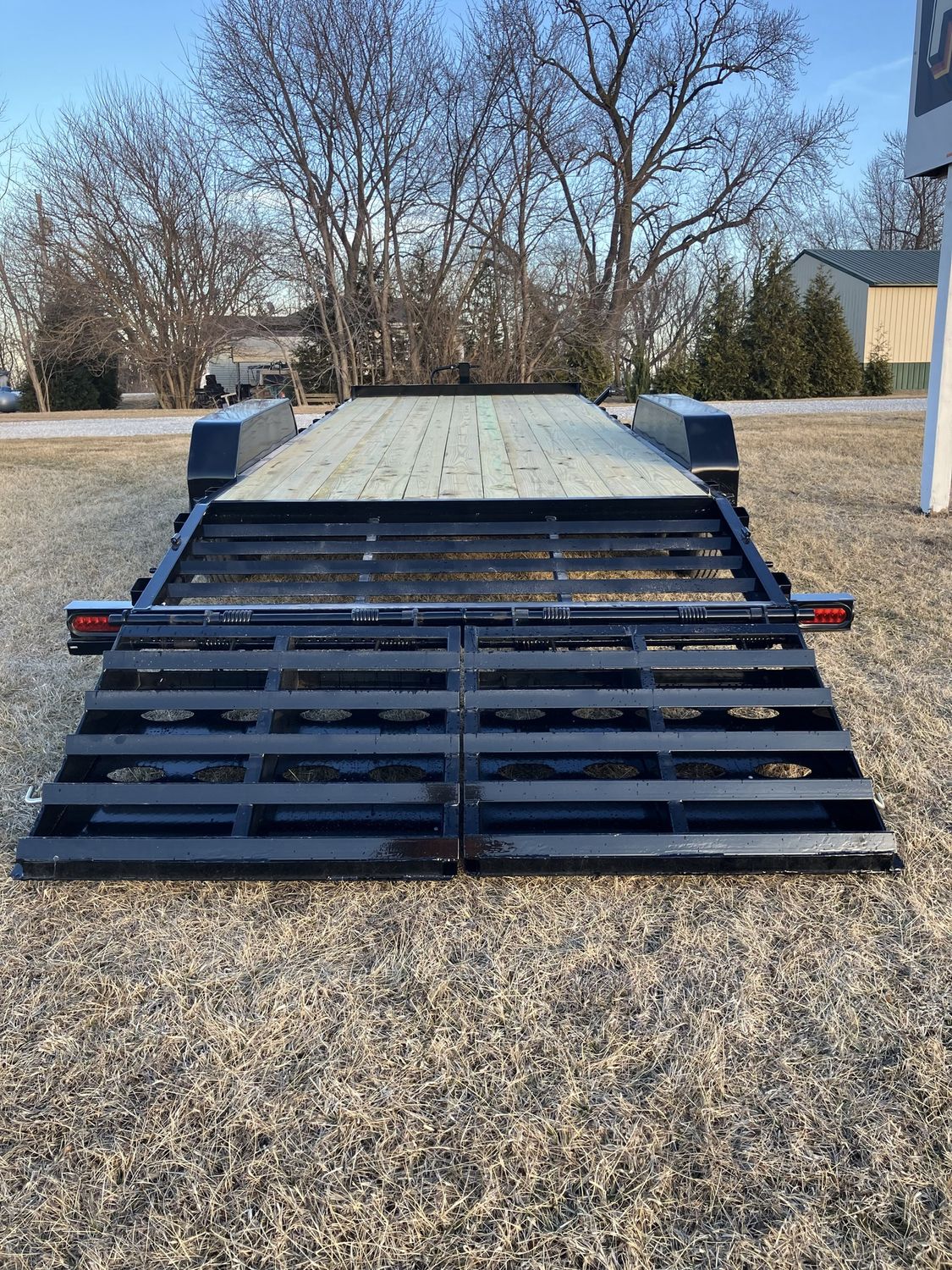 Heartland 22' Super Duty Flatbed Trailer W/ Tool Box &amp; Fold Over Ramps