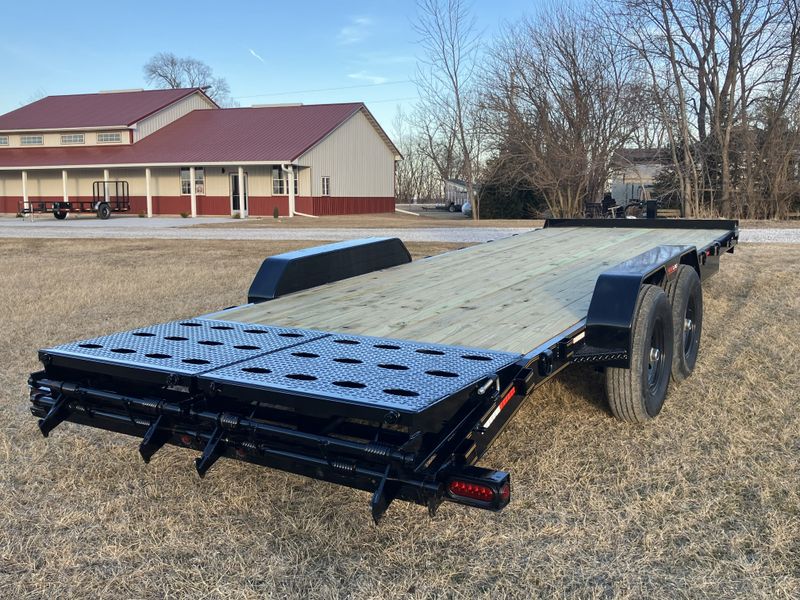 Heartland 22' Super Duty Flatbed Trailer W/ Tool Box &amp; Fold Over Ramps 14K GVW