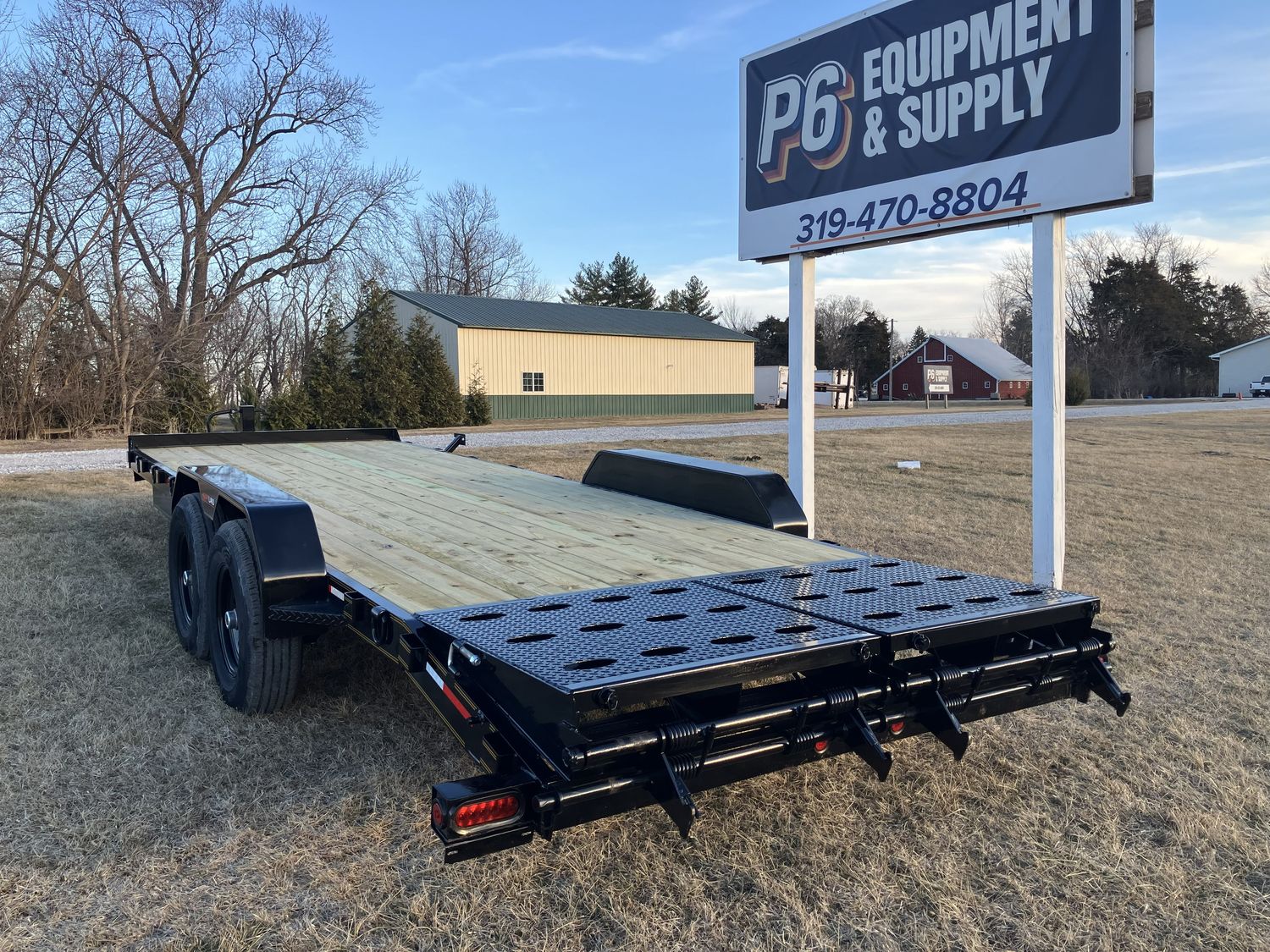 Heartland 22' Super Duty Flatbed Trailer W/ Tool Box &amp; Fold Over Ramps 14K GVW