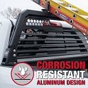 Weather Guard ® Aluminum Louvered Headache Rack, Black