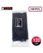 K Tool International Cable Zip Tie 14 in. Black 100/Pack 120 lb. Tensile