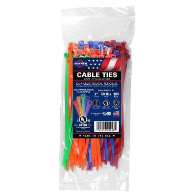 Mayhew 7-inch 50 pound Color Assortment Cable Ties