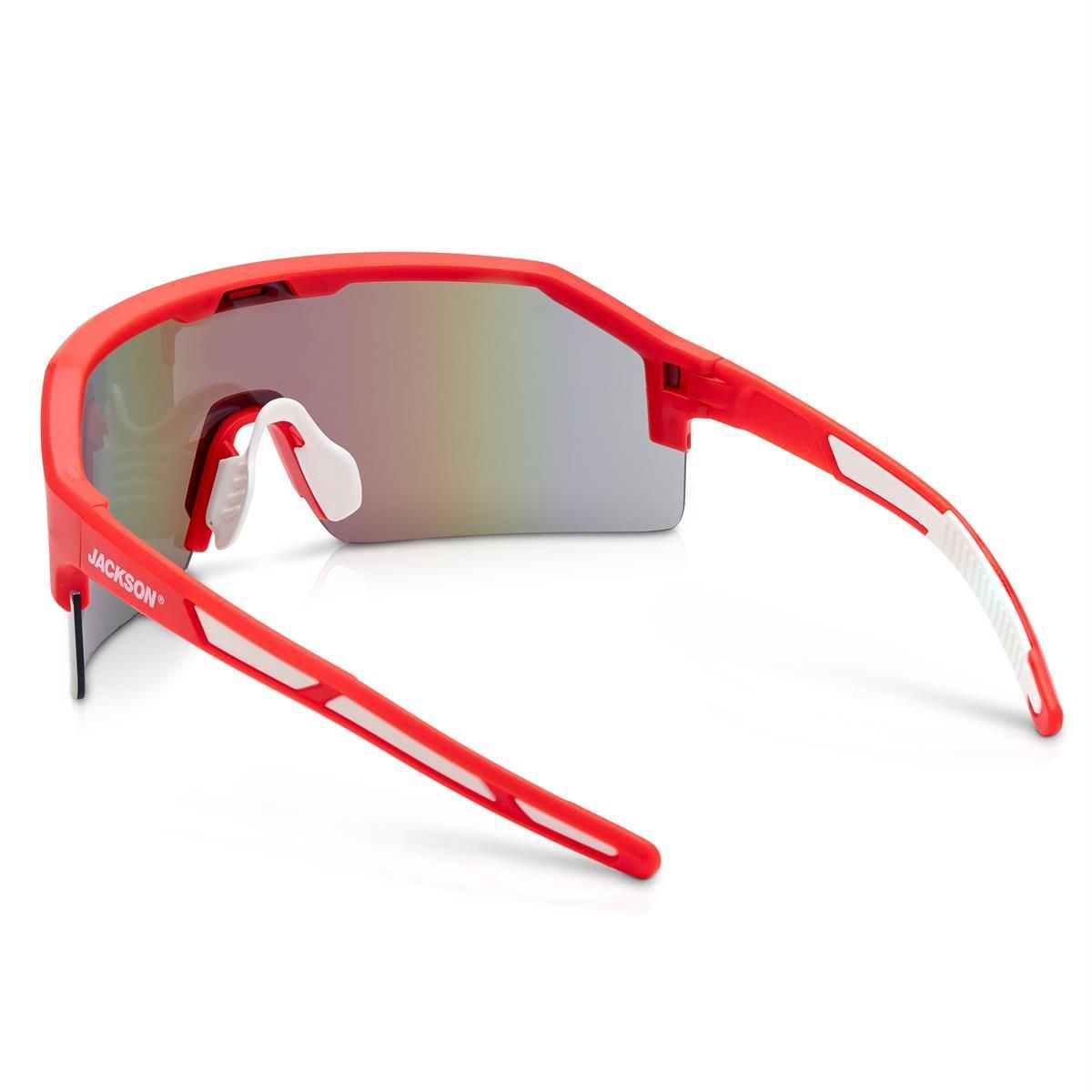 Jackson Safety Glasses - MAXVIEW+ Series - Blue/Green Mirror Lens - Red Frame - Hardcoat Anti-Scratch