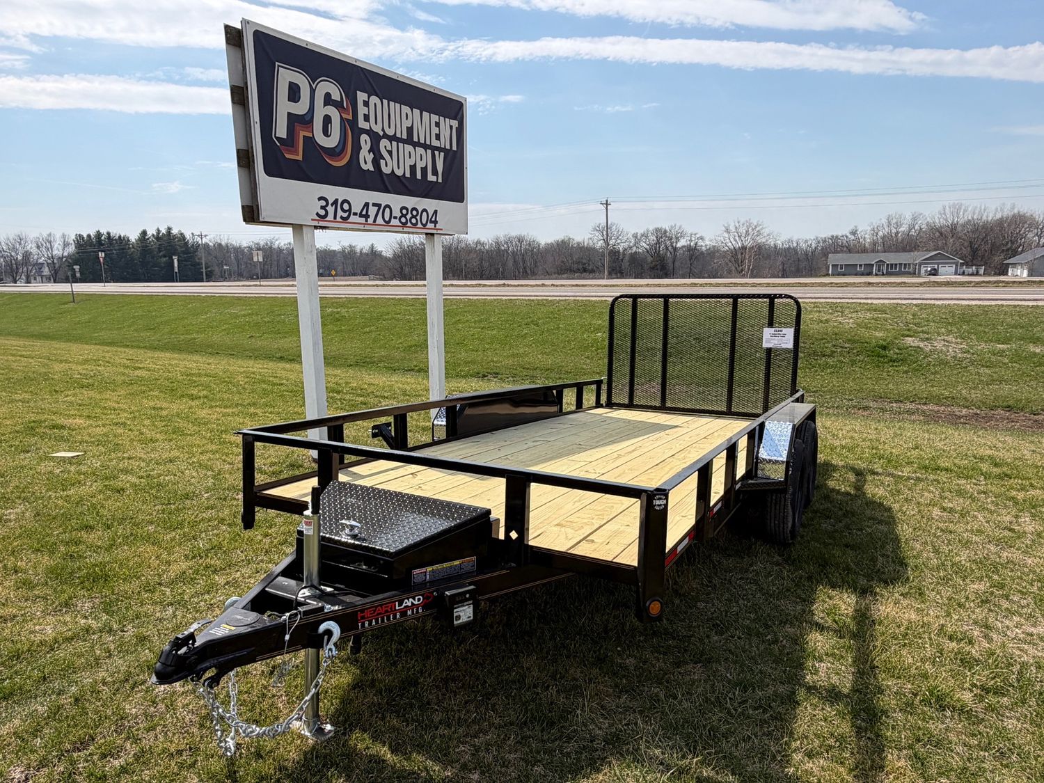 Heartland 16' Tandem Utility Trailer Extra Wide W/ Tool Box, Colour: Black