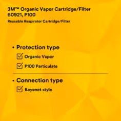 3M™ Organic Vapor Cartridge/Filter 60921- pk of 2
