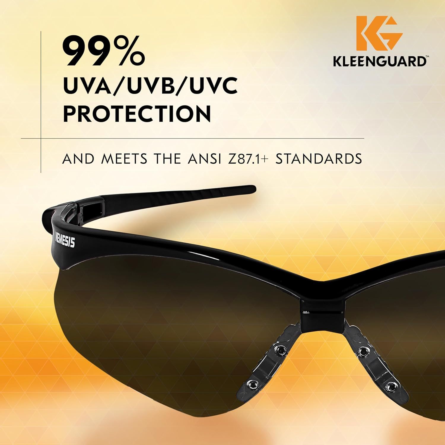 KleenGuard V30 Nemesis Safety Glasses w/ Mirror Coating, Black Frame