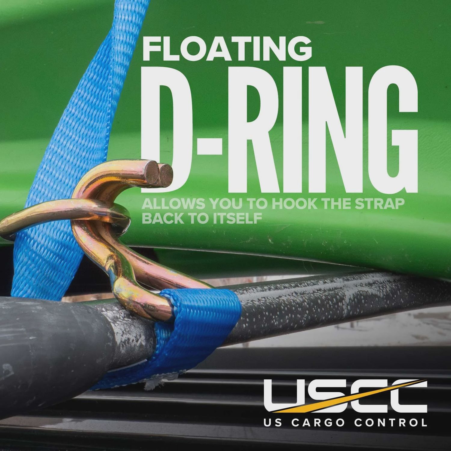USCC 1" X 15' RATCHET STRAP W/ J-HOOK &amp; D-RING
