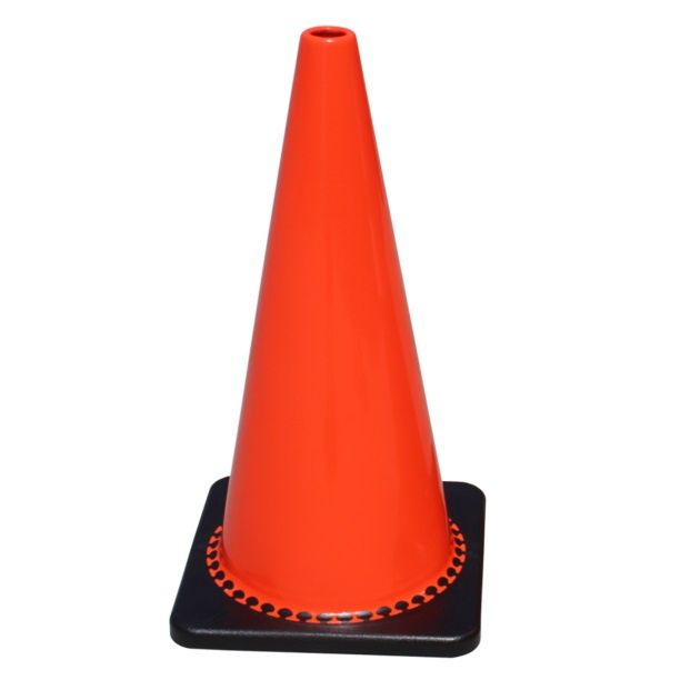 TrafFix Devices PVC Safety Cone, 28" Wide Body, No 3M Collars, Fluorescent Orange, 7lbs