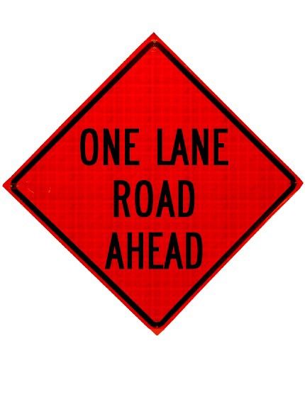 TrafFix Devices One Lane Road Ahead Reflective Sign 48x48