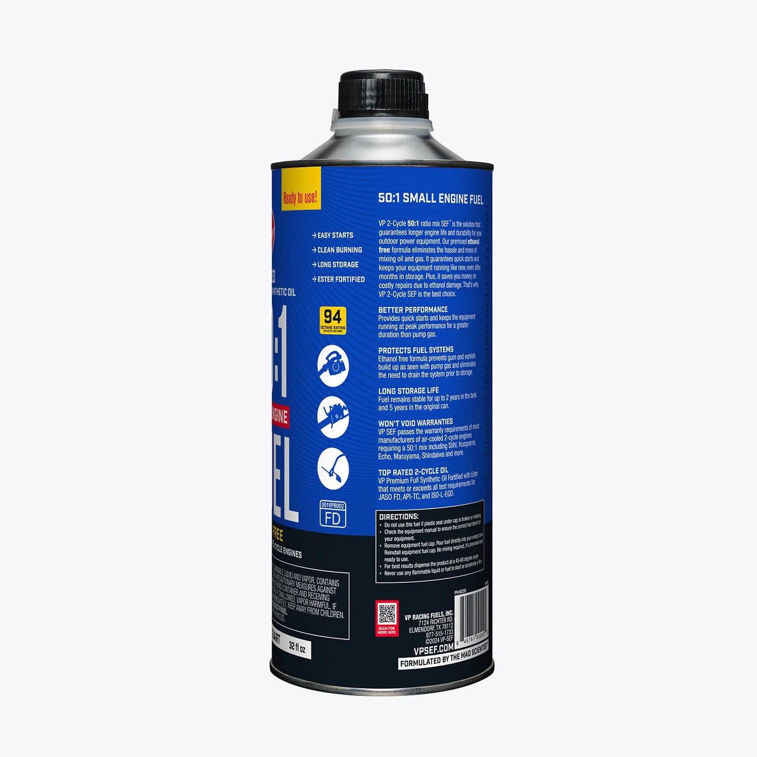 VP 50:1 Fuel Mix: Premixed Ethanol-Free