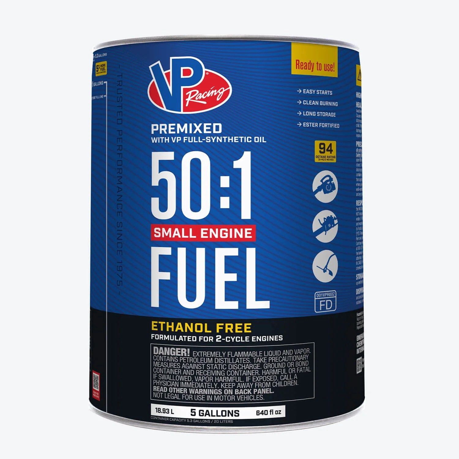 VP 50:1 Fuel Mix: Premixed Ethanol-Free