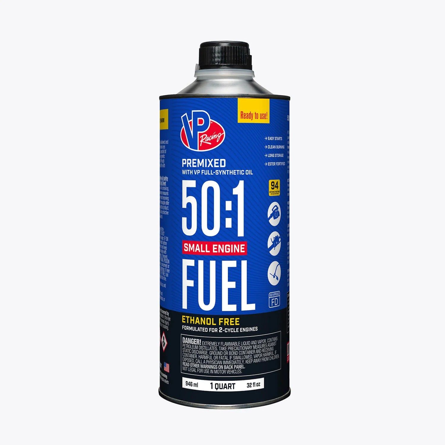 VP 50:1 Fuel Mix: Premixed Ethanol-Free, Qty: Quart