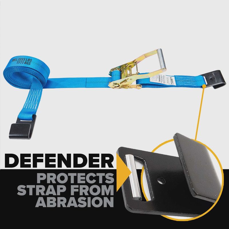 USCC 2" X 18' Ratchet Strap With Flat Hooks | Blue