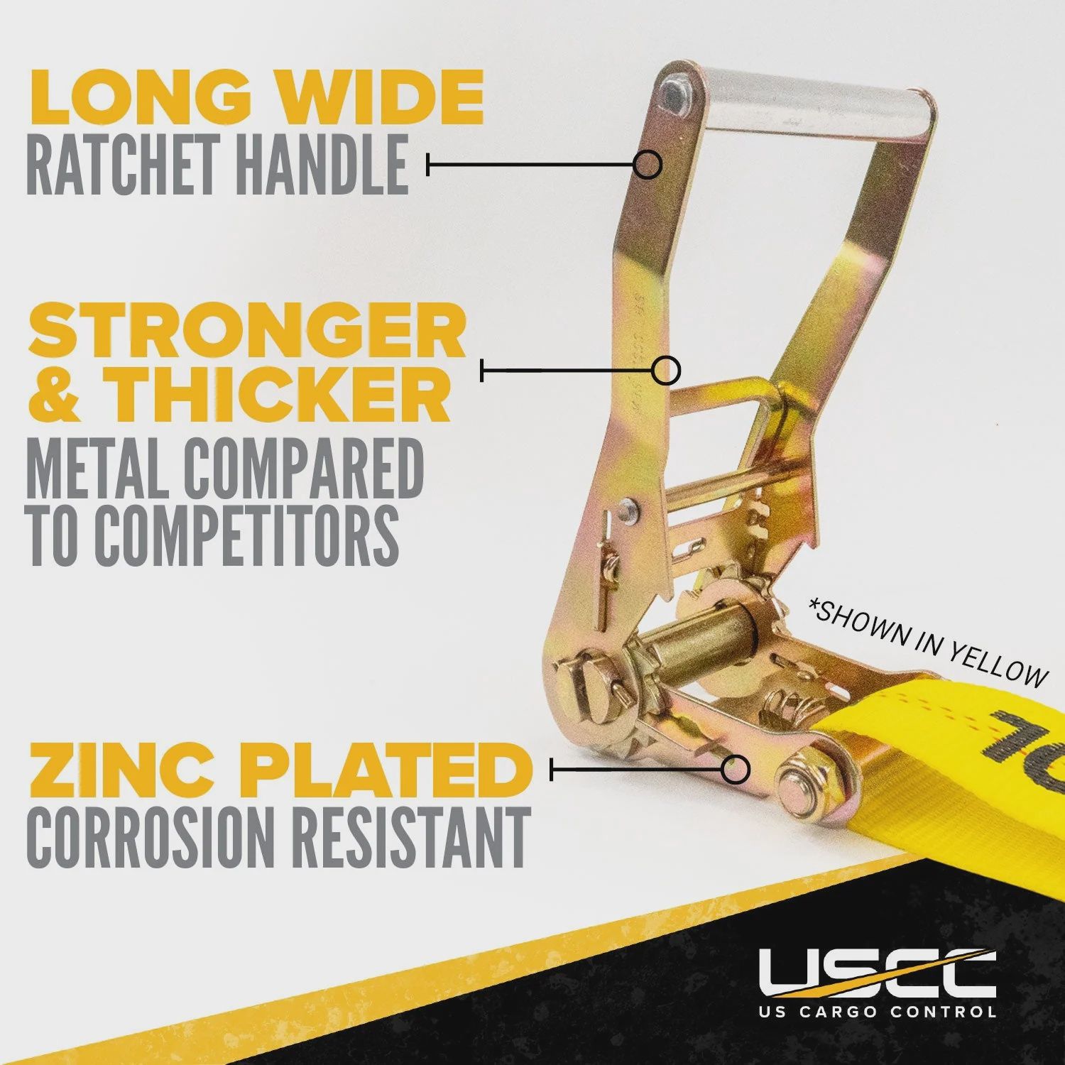 USCC 2" X 18' Ratchet Strap With Flat Hooks | Blue