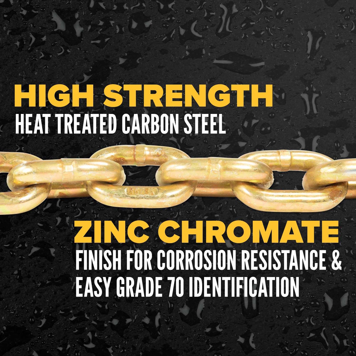 USCC 1/2" X 16' Grade 70 Transport Chain With Clevis Grab Hooks