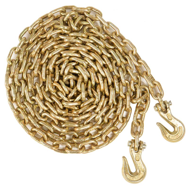 USCC 3/8" X 20' Grade 70 Transport Chain With Clevis Grab Hooks