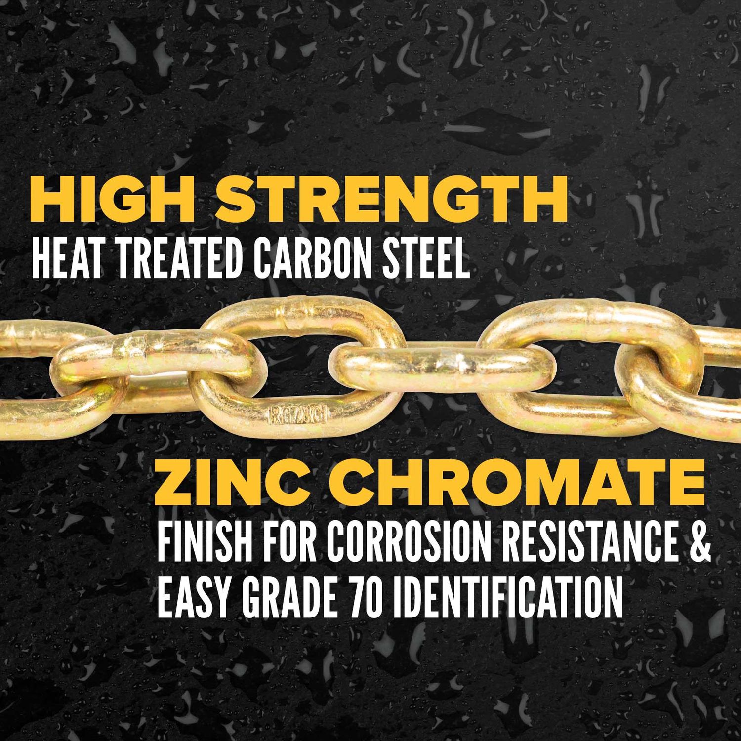 USCC 3/8" X 20' Grade 70 Transport Chain With Clevis Grab Hooks