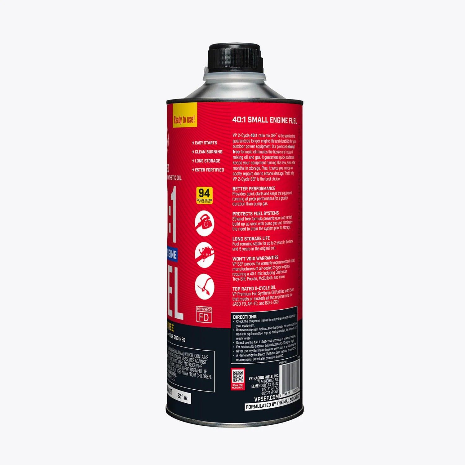 VP 40:1 Fuel Mix: Premixed Ethanol-Free