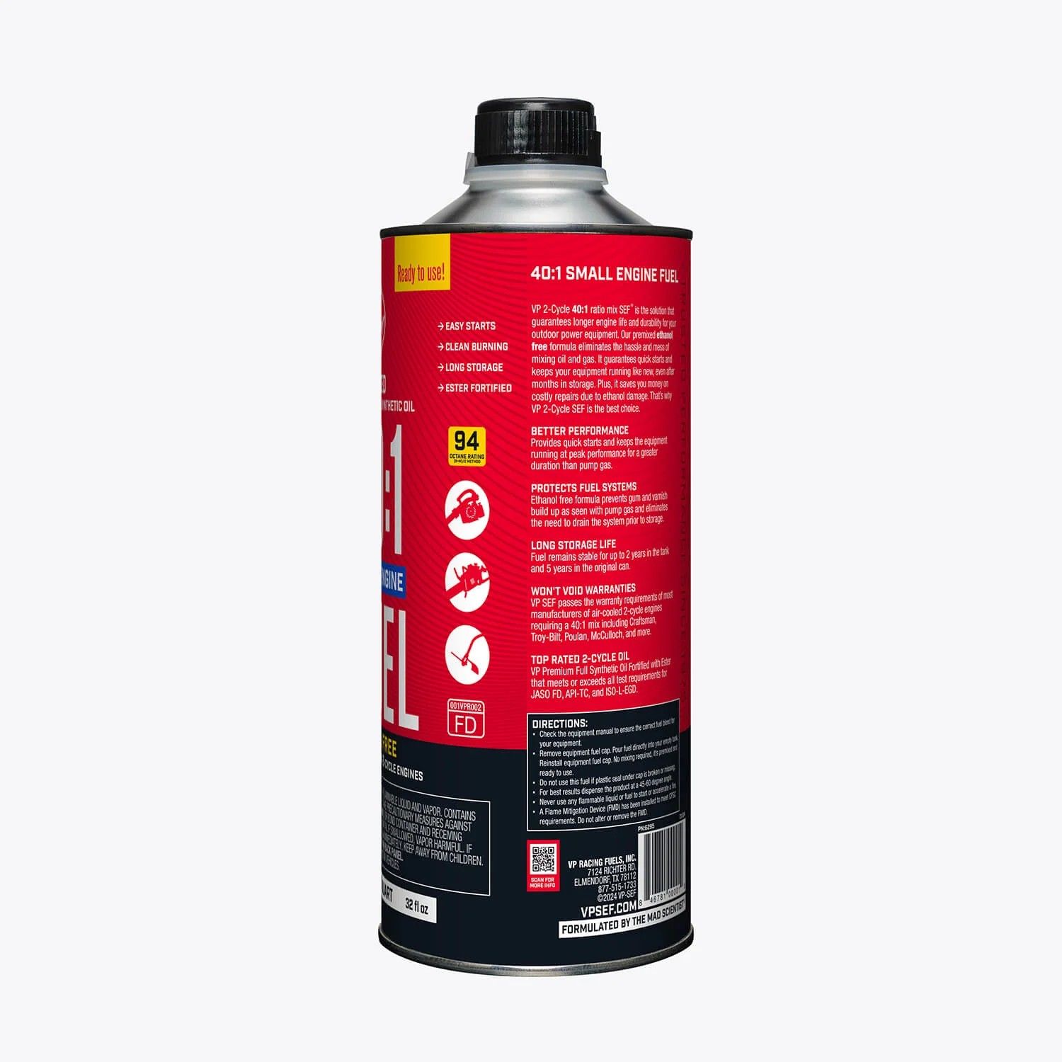 VP 40:1 Fuel Mix: Premixed Ethanol-Free