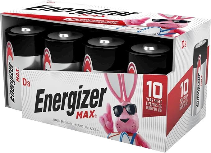 Energizer Max, D Cell Battery Alkaline, 8 Count