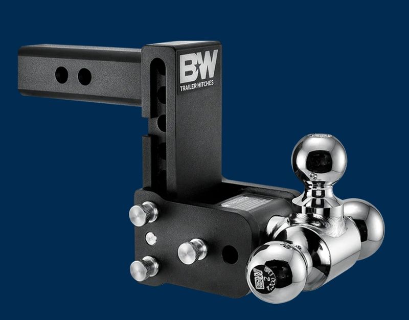 B&amp;W Trailer Hitches Tow &amp; Stow Adjustable Ball Mount 5" Drop