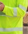 ANSI Class 3 Hooded Long Sleeve T-Shirt by CROWN- Safety Green Hi-Vis