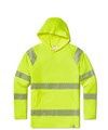 ANSI Class 3 Hooded Long Sleeve T-Shirt by CROWN- Safety Green Hi-Vis, Size: Medium